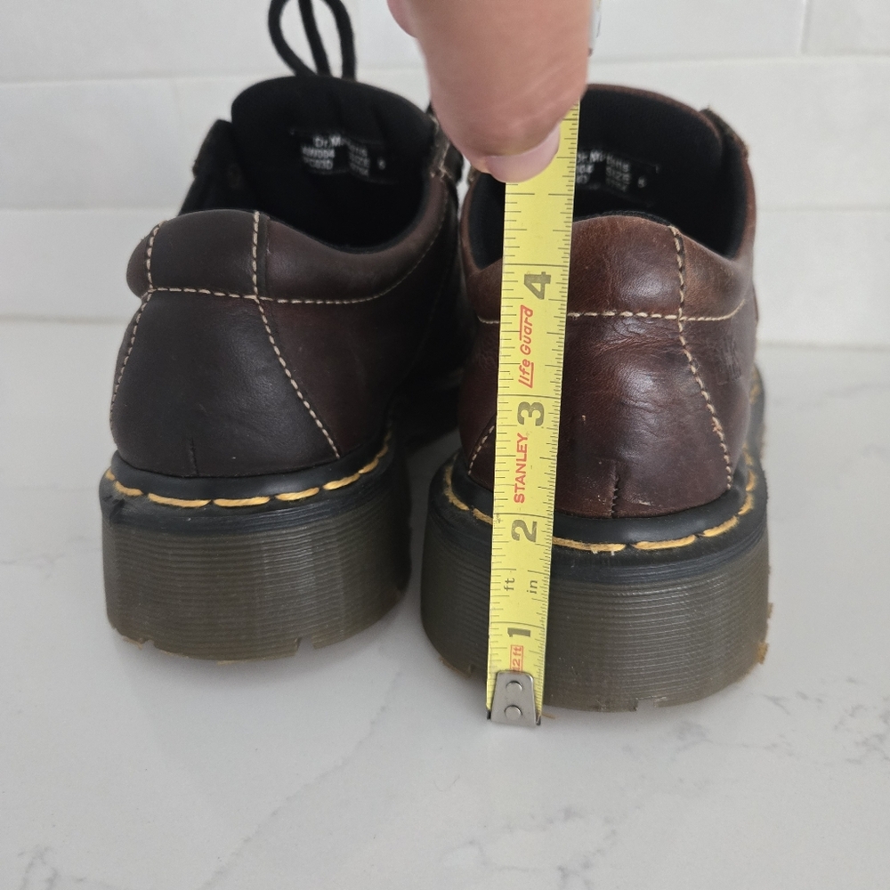 Vintage Y2K Dr. Martens Chunky Platform Brown Leather Church Monkey Shoes Mens 5 - Picture 7 of 14
